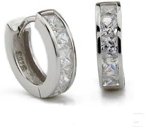 Bling Beauty Silver Earrings Super Shiny Sparkling Crystal Double Cubic Zircon Ear Buckle Stud Earrings For Elegant Women Wedding Jewelry Earingsyj2096