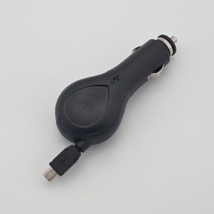 NFE² Kompaktes KFZ Ladekabel 12V - 24V mit Aufrollmechanismus in mattschwarz für Becker Traffic Assist 7988 Highspeed II