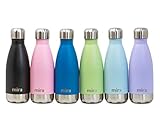 MIRA Stainless Steel Vacuum Insulated Water Bottle | Leak-Proof Triple Walled Cola Shape Bottle | Keeps Drinks Cold for 24 Hours & Hot for 12 Hours (Ruby Red, 12 oz)