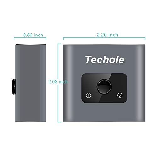 HDMI Switch 4K HDMI Splitter-Techole Aluminum Bi-Directional HDMI Switcher 2 Input 1 Output, HDMI Switch Splitter 2 x 1/1 x 2. No External Power Required, Support 4K 3D 1080P for Xbox PS4 Roku HDTV