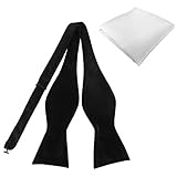 KOOELLE Mens Premium Silky Bowties Tuxedo Solid