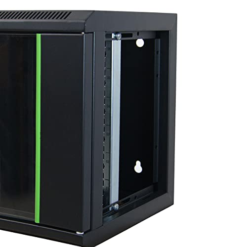 37483 - Caja de Red (10 Pulgadas, 6U, Montaje en Pared, bahía de elaboración, 310 x 300 x 350 mm, con Puerta de Cristal con Cerradura, Color Negro