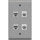 RiteAV - 2 Port Coax Cable TV- F-Type 2 Port Cat6 Ethernet Wall Plate - White