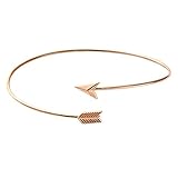 SENFAI Gold and Silver Adjustable Arrow Bangle Bracelets Wire Bracelet Bangles Simple Wrapped Bangles Women Bangles (rose gold)