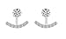 Sterling Silver Front Back 2 in 1 Cubic Zirconia AAA Quality Stud and Ear Jacket Cuff Earrings Set (White)