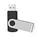 FEBNISCTE Bulk 2GB USB 2.0 Thumb Drives Pack (10pcs), Black Swivel Pen Drive with Data Stick and Cords, Promotional Item
