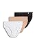 Jockey Women's Underwear Supersoft French Cut - 3 Pack, Black/Light/Ivory, 6