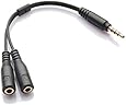 Conwork Headset Jack Adapter Splitter for iPhone 6/5/4s, iPad, Android headsets with separate headphone / microphone plugs - 3.5mm 4 position to 2x 3 Male to Female