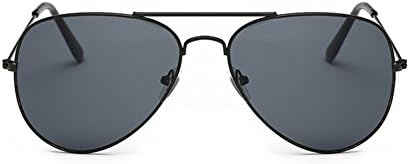 Coolsunny Classic Aviator Style Sunglasses Metal Frame Colored Lens CS3026 (Black-Gray, 57)