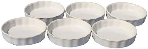 Om Joy Collection Shallow Creme Brulee Mini- Ramekins (1 oz each): Set of 6- Oven Safe & Stackable Creme Brulee Ramikins