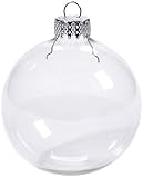 Darice 2610-42 6-Piece Heavy Duty Glass Balls Clear Glass, 70mm