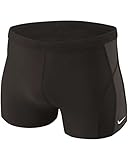 Nike Men's Team Poly Square Leg Swimsuit (30, Black)