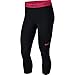 Nike Women's Victory Training Capris, Dri-FIT Leggings for Women, Black/Black/Racer Pink, M