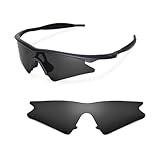 Walleva Replacement Lenses for Oakley M Frame Sweep Sunglasses - Multiple Options Available (Black)