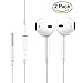 Earbuds Earphones Stereo Earphone Wired Noise Isolating Headphones with Mic and Remote Control for iPhone iPod iPad Samsung Android Smartphones Tablet Laptop 3.5mm [White] [2- Pack]…