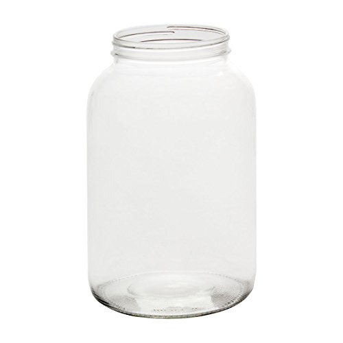 North Mountain Supply 1 Gallon Glass Wide-Mouth 110 CT Fermentation/Canning Jar With Gold Metal Lids - Case of 4
