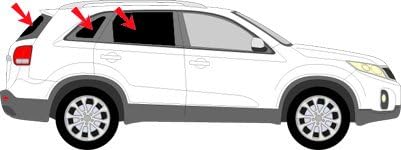 Sun protection privacy sunshades tinted KIA SORENTO 2009-2015 Art.26098-5