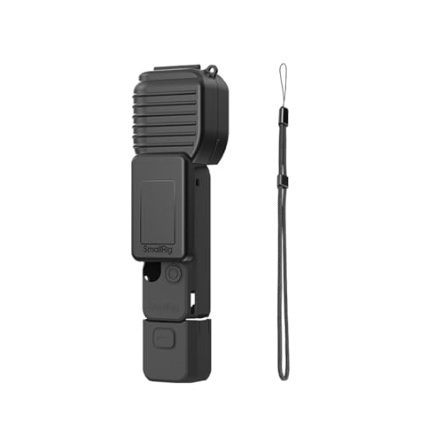 SMALLRIG Kit de funda protectora para DJI Osmo Pocket 4, carcasa rígida y de silicona 2 en 1, carcasa protectora integrada para el gimbal, antitorsión, con correa para la muñeca - 6005
