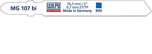 WILPU Jigsaw Blade MG 107 bi with Single cam Shank/T-Shank, 5 Pieces