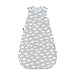 Tommee Tippee Grobag Baby Cotton Sleeping Bag, Sleeping Sack - Light 1.0 Tog for 69-74 Degree F - Fluffy Clouds - Medium Size, 6-18 months, Grey