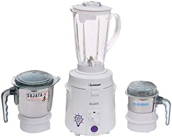 Sujata SuperMix SM Mixer Grinder, 900 Watt, 3 Jars (White)