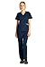Medical Uniform Women's Scrubs Set Stretch Contrast Pocket Navy XS