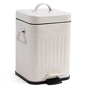 MADHEHAO Retro Metalen Stap Prullenbak Afvalmand, staal Voetpedaal Vuilnisbak, vierkante Afvalbak Met Binnenemmer Voor…