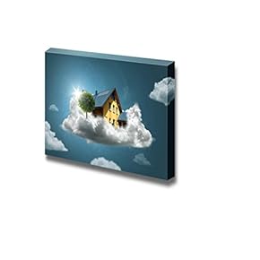 Dream House House on Clouds Wall Decor Wood Framed