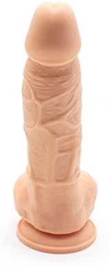 7 Inch Ultra Soft All Natural Silicone Material Unique Sticks for Women Female Men (Black)