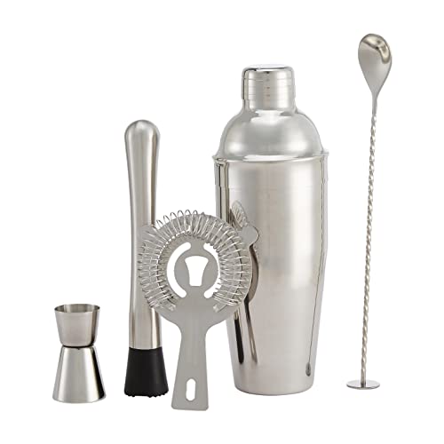 Amazon Basics 5 unità strumenti da bar in Acciaio inossidabile, 24 oz