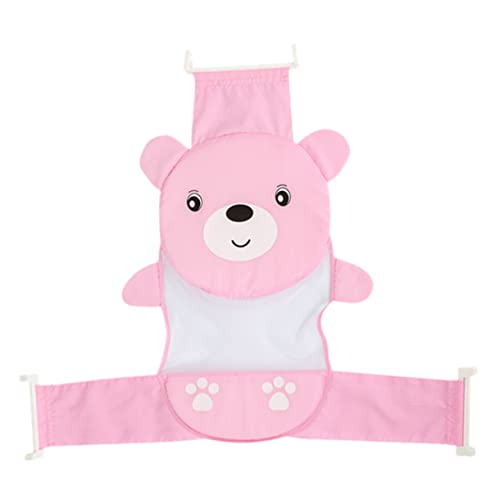 ORFOFE Bathing Net for Infants Adjustable Bath Support Mat Cartoon Bear Design Soft Mesh for Safe and Comfortable Bath Time