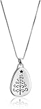 Sterling Silver "Peace On Earth Will Come To Stay, When We Live Christmas Everyday", Christmas Tree Pendant Necklace, 18"