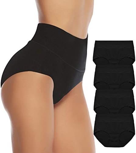 Women's Cotton Underwear,Breathable Solid Comfortable High Waist Soft Briefs Panties for Women