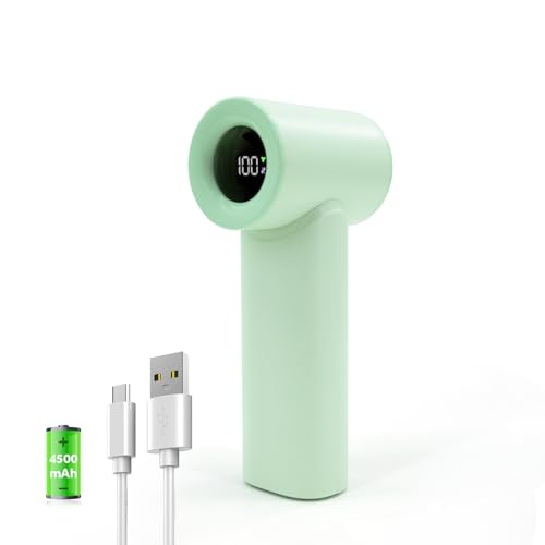 Portable Handheld Turbo Fan, 5 Gear Wind, LED Display, 4500mAh USB Rechargeable Hand Held Personal Fan, 15H Max Cooling Time, Suitable for Travel/Camping/Outdoor/Music Festival Summer Pocket Mini Fans