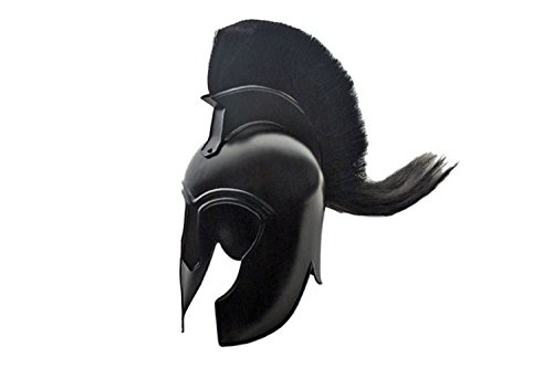 Black Corinthian Achilles Trojan Helmet Black Plume