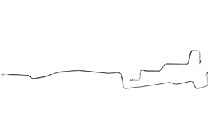 Inline Tube Compatible with 1999-07 Chevrolet/GMC 1500 Non-HD 2/4WD Rear Disc w/Tee on Axle 3/16" Rear Axle Brake Lines 2pc, OE Steel