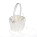 Remedios Rhinestone 2 Hearts Wedding Flower Girl Basket in Ivory Satin