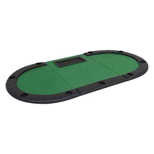 vidaXL-Poker-Table-for-9-Players-Water-Resistant-with-Dealer-Area-and-Chip-Tray-3-Fold-Oval-Green-811-x-417-x-299-inch