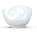 FIFTYEIGHT PRODUCTS TASSEN Porcelain Bowl, Kissing Face Edition, 16 oz. White, (Single Bowl) for Serving Cereal, Soup