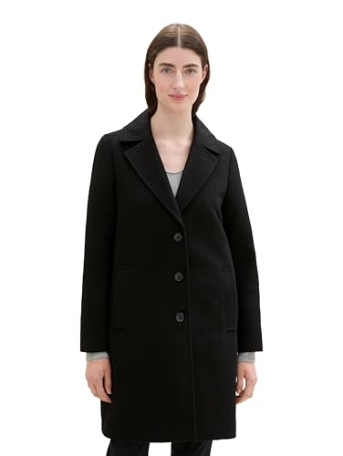 TOM TAILOR Manteau Long pour Femme, 14482 - Noir Profond, XXL