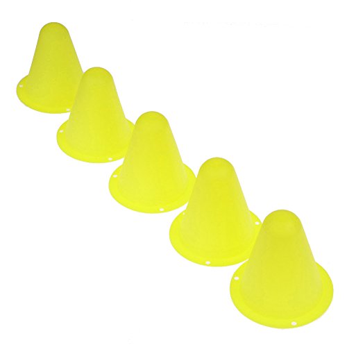 WinnerEco 5Pcs Marker Cones Slalom Skating Football Soccer Rugby Fitness Drill Yellow - Thumbnail 3