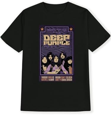 Amazon.com: Deep Purple Men's Vintage Logo T-Shirt Small Black