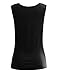 ALL FOR YOU Women's Ruched Sleeveless Blouse Stretch Tank Top Black Large