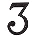 Baldwin Estate 90673.102.CD Solid Brass Traditional House Number Three in Oil Rubbed Bronze, 4.75