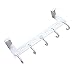 Gulevy Mini 5 Hook Over The Door Hook Organizer Rack - Silver