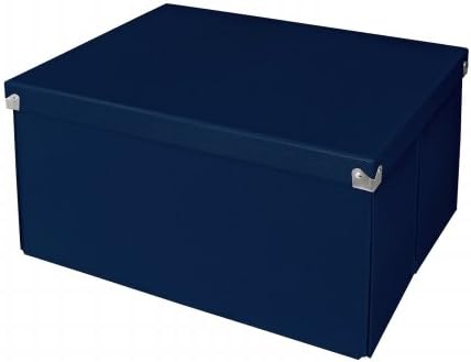 Samsill Corporation PNS06LSNY Pop N Store Collapsible Storage Box With Lid44; Navy