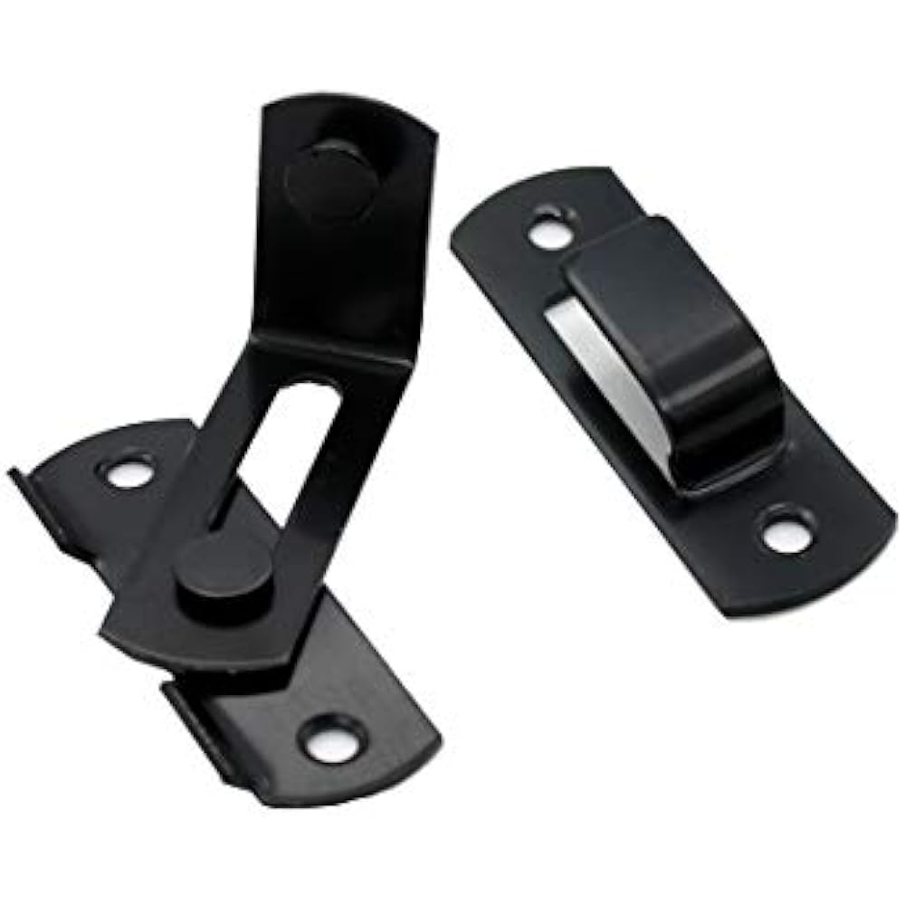 Pack of 2 4 Inches 90 Degree Right Angle Door Latch Hasp Safety Sliding