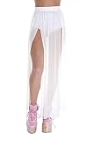 iHeartRaves White Cosmic Heroine Sheer Mesh Maxi Skirt (Small)