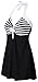 Simplicity Women's One Piece Halter Sailor Swimsuit Cover Up Swimdress, Black L
