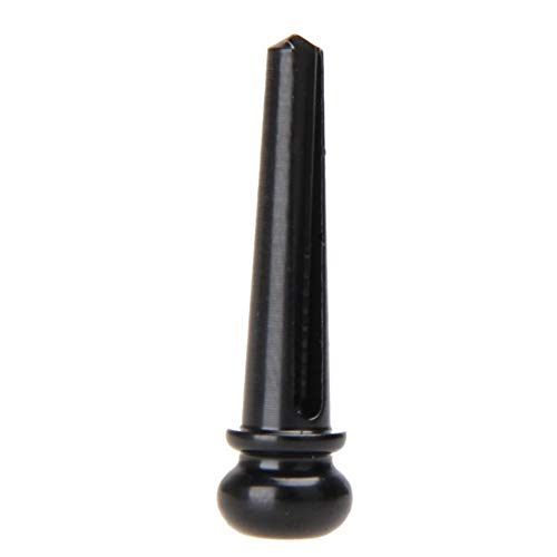 6 Pieces Guitar Bridge Pins, Brass Pin Acoustic Guitar Strings Nail Pegs Fixed Cone, Replacement Parts for Acoustic Folk Guitar (Black) - Thumbnail 3